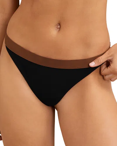 Reiss Nala Contrast Trim Bikini Bottoms In Black