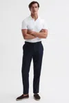 Reiss White Slim Fit Cotton Polo Shirt