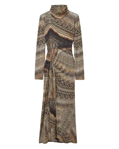 Reiss Naomi Italian Printed Dress In Neutral