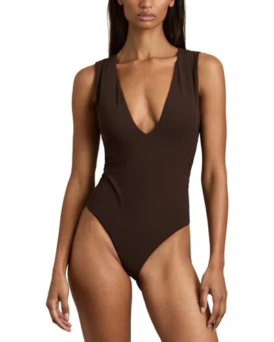 Reiss Naomi Plunge Swimsuit In Brown