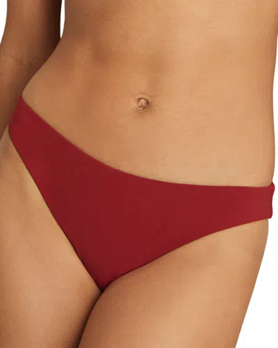 Reiss Dark Red Fixed-side Bikini Bottoms In Brown