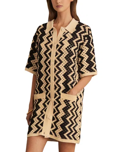 Reiss Natalie Knitted Crochet Dress In Neutral