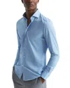 Reiss Soft Blue Cutaway Collar Jersey Slim Fit Shirt In Blue