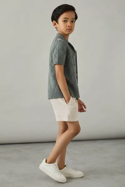 Reiss Natural Drawstring Shorts In Brown
