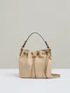 Reiss Natural Raffia Drawcord Bucket Bag In Brown
