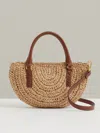 Reiss Natural Raffia Woven Cross-body Bag In Brown