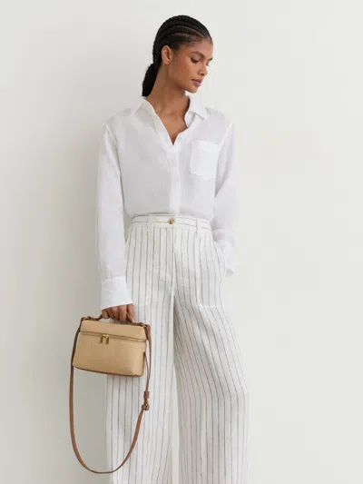 Reiss Natural Raffia-effect Vanity Crossbody Bag
