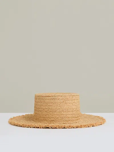Reiss Natural Straw Boater Hat In Brown