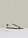Reiss Natural/black Grained Leather Platform Trainers