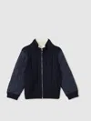 Reiss Navy 13-14 Yrs Hybrid Quilt-knit Jacket In Blue