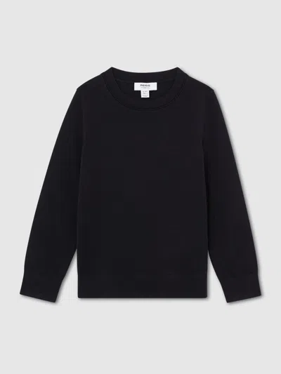 Reiss Babies' Navy 13-14 Yrs Merino Wool Crew-neck Jumper In Blue