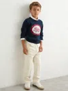 Reiss Navy 3-9 Yrs Cotton Motor Cars Logo Jumper In Blue
