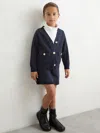 Reiss Navy 9-13 Yrs Knitted Embossed-button Cardigan In Blue
