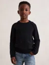 Reiss Kids' Navy 3-9 Yrs Wool-cashmere Reverse-seam Jumper In Black