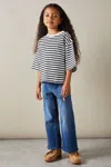 Reiss Navy 9-13 Yrs Oversized Striped Cotton T-shirt In Navy