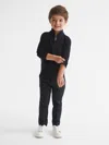 Reiss Navy 4-9 Yrs Merino Wool Zip-neck Jumper In Black