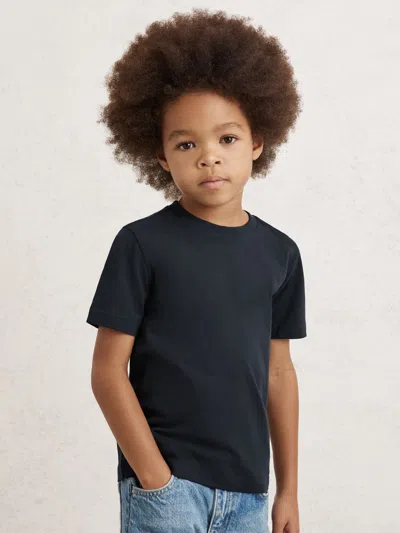 Reiss Navy 9-13 Yrs Crew Neck T-shirt In Blue