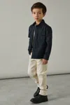 Reiss Navy 9-13 Yrs Twin Pocket Textured Overshirt