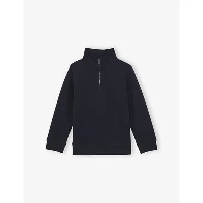 Reiss Kids' Alba Half-zip Stretch-jersey Sweatshirt 3-9 Years Navy In Blue