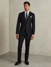 Reiss Navy Single Breasted Wool Suit Jacket Slim-fit In Blue