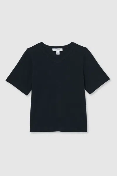 Reiss Navy 13-14 Yrs Cotton-blend V-neck T-shirt