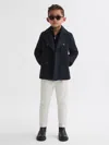 Reiss Navy Bergamo 4-9 Yrs Wool-blend Twill Double-breasted Coat
