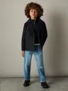 Reiss Navy Bergamo 9-13 Yrs Wool-blend Twill Double-breasted Coat