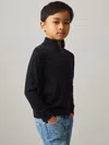 Reiss Navy Blackhall 3-9 Yrs Merino Wool Half-zip Funnel Neck Jumper