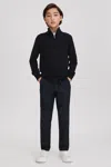 Reiss Navy 3-9 Yrs Wool Quarter Zip Jumper