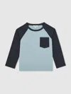 Reiss Navy Blue 13-14 Yrs Colourblock T-shirt In Blue