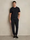 Reiss Navy Interlock Jersey Drawstring Joggers