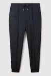 Reiss Premier Interlock Drawstring Jogger Pants In Navy Blue