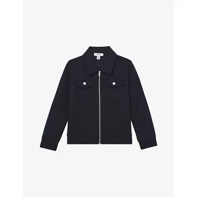 Reiss Kids' Navy Blue Medina Flap-pocket Woven Overshirt 3