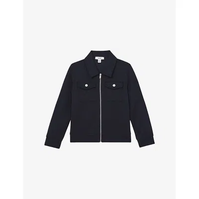 Reiss Kids' Navy Blue Medina Flap-pocket Woven Overshirt 9-13