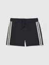 Reiss Navy Blue Side Stripe Textured Shorts