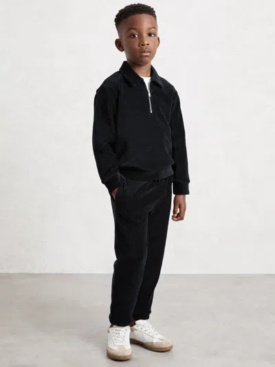 Reiss Navy Joggers In Black
