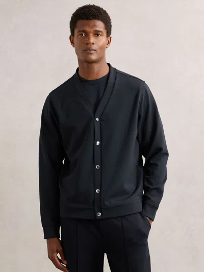 Reiss Navy Cardigan In Blue