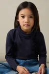 Reiss Navy 4-9 Yrs Cotton-jersey Roll-neck Top With Stretch