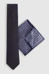 Reiss Navy Ceremony Gift Set Tie And Pocket Square Gift Set