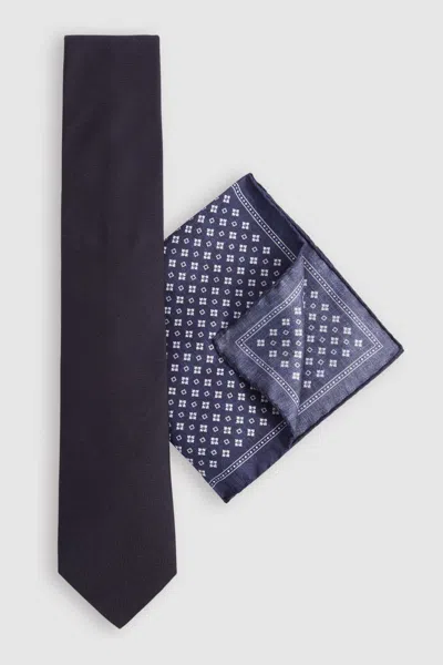 Reiss Navy Ceremony Gift Set Tie And Pocket Square Gift Set In Navy