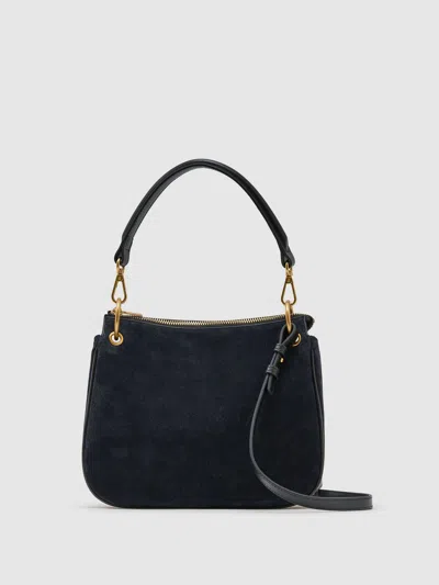 Reiss Navy Colette Suede Crossbody Bag