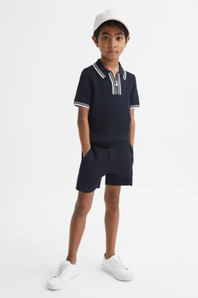 Reiss Kids' Navy Senior Side Stripe Drawstring Shorts