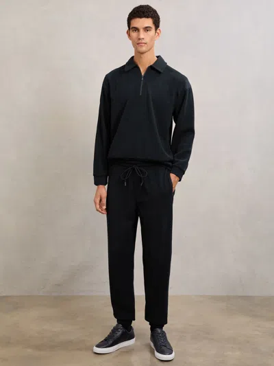 Reiss Navy Corduroy Drawstring Joggers In Brown