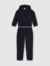 Reiss Navy Cotton Blend Hoodie And Joggers Set