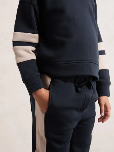 Reiss Navy Cotton-blend Joggers And Hoodie Set In Blue