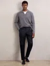 Reiss Navy Cotton-blend Tapered Trousers In Animal Print