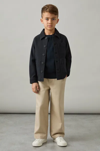 Reiss Navy Cotton-blend Work Jacket