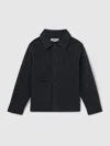 Reiss Navy Cotton Blend Work Jacket In Blue