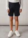 Reiss Navy Cotton Chino Shorts With Stretch In Blue