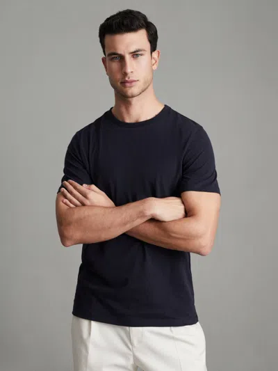 Reiss Navy Cotton Crew Neck T-shirt